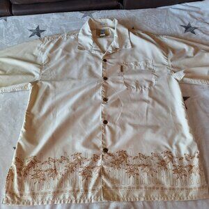 Coconut Pier by Top Image USA Size XL Hawaiian Button Up Shirt Cream Tiki‎